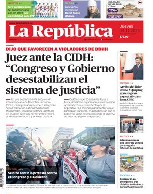 Edición Impresa - La Republica | Norte - Jueves 14 de Noviembre del 2024