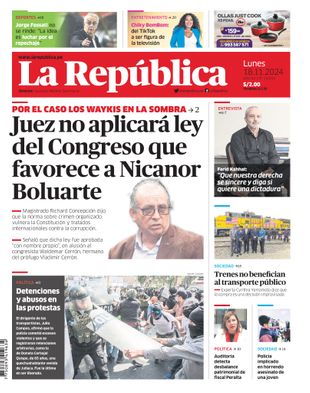 Edición Impresa - La Republica | Lima - Lunes 18 de Noviembre del 2024