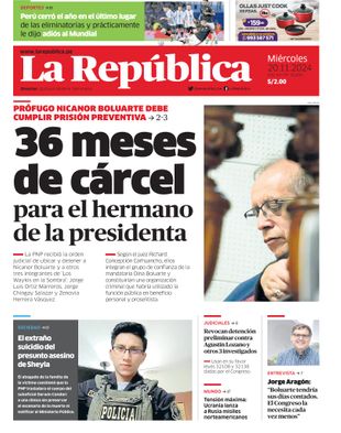 Edición Impresa - La Republica | Norte - Miercoles 20 de Noviembre del 2024