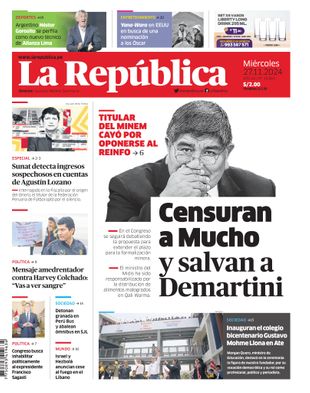 Edición Impresa - La Republica | Lima - Miercoles 27 de Noviembre del 2024