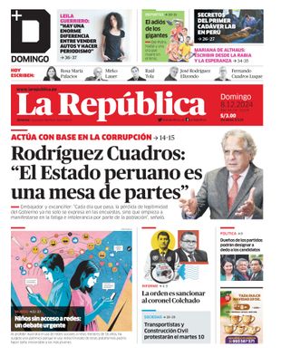 Edición Impresa - La Republica | Lima - Domingo 08 de Diciembre del 2024