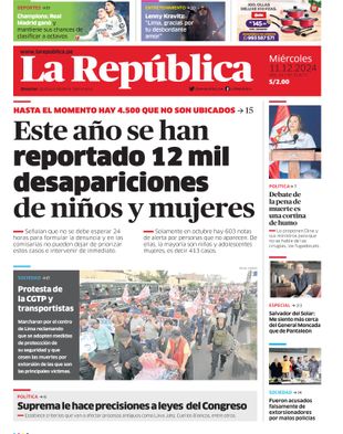 Edición Impresa - La Republica | Norte - Miercoles 11 de Diciembre del 2024