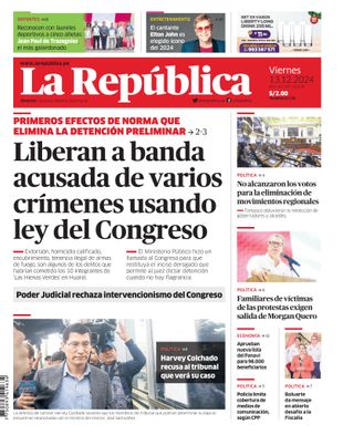 Edición Impresa - La Republica | Lima - Viernes 13 de Diciembre del 2024