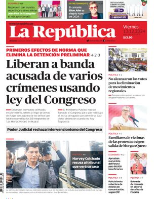 Edición Impresa - La Republica | Norte - Viernes 13 de Diciembre del 2024