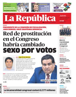 Edición Impresa - La Republica | Lima - Jueves 19 de Diciembre del 2024