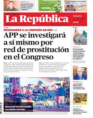 Edición Impresa - La Republica | Norte - Sabado 21 de Diciembre del 2024