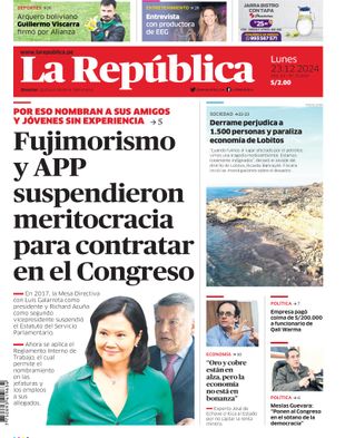 Edición Impresa - La Republica | Sur - Lunes 23 de Diciembre del 2024