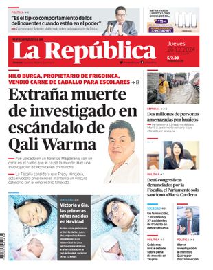 Edición Impresa - La Republica | Lima - Jueves 26 de Diciembre del 2024