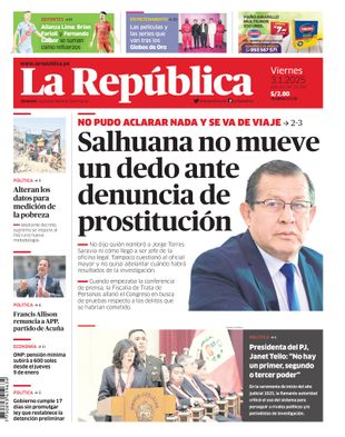 Edición Impresa - La Republica | Lima - Viernes 03 de Enero del 2025