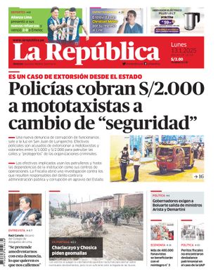 Edición Impresa - La Republica | Lima - Lunes 13 de Enero del 2025