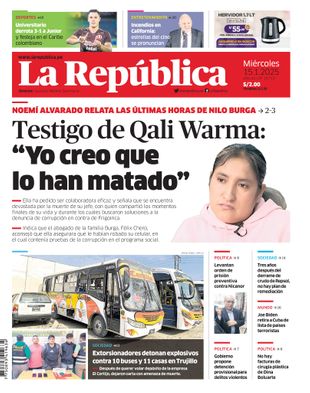 Edición Impresa - La Republica | Lima - Miercoles 15 de Enero del 2025