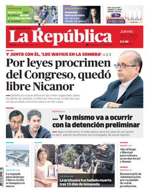 Edición Impresa - La Republica | Lima - Jueves 16 de Enero del 2025