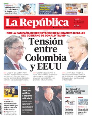 Edición Impresa - La Republica | Lima - Lunes 27 de Enero del 2025