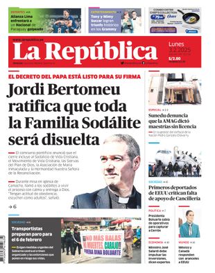 Edición Impresa - La Republica | Lima - Lunes 03 de Febrero del 2025