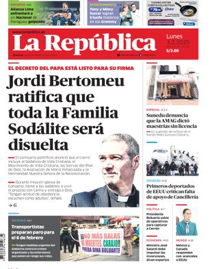 Edición Impresa - La Republica | Sur - Lunes 03 de Febrero del 2025