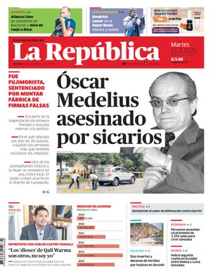 Edición Impresa - La Republica | Lima - Martes 11 de Febrero del 2025