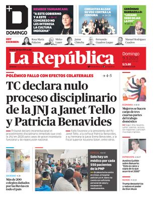 Edición Impresa - La Republica | Lima - Domingo 09 de Marzo del 2025