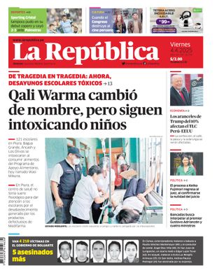 Edición Impresa - La Republica | Lima - Viernes 04 de Abril del 2025