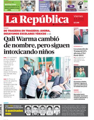 Edición Impresa - La Republica | Sur - Viernes 04 de Abril del 2025