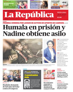 Edición Impresa - La Republica | Sur - Miercoles 16 de Abril del 2025