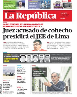 Edición Impresa - La Republica | Sur - Jueves 17 de Abril del 2025