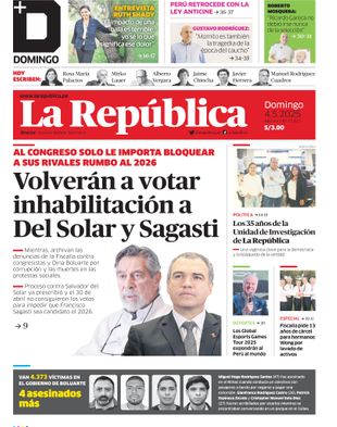 Edición Impresa - La Republica | Sur - Domingo 04 de Mayo del 2025