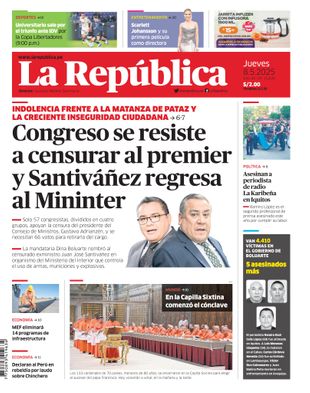 Edición Impresa - La Republica | Lima - Jueves 08 de Mayo del 2025