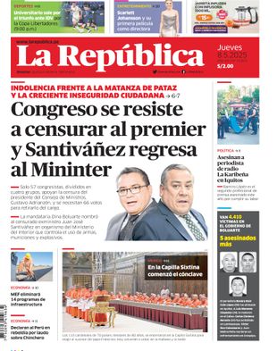 Edición Impresa - La Republica | Sur - Jueves 08 de Mayo del 2025