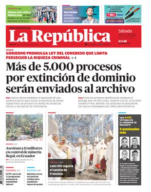 Edición Impresa - La Republica | Lima - Sabado 10 de Mayo del 2025