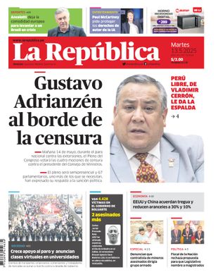 Edición Impresa - La Republica | Lima - Martes 13 de Mayo del 2025