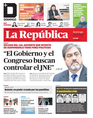Edición Impresa - La Republica | Lima - Domingo 18 de Mayo del 2025