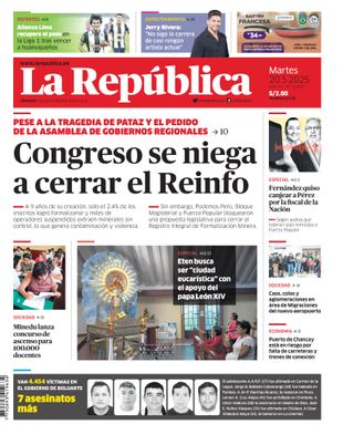 Edición Impresa - La Republica | Lima - Martes 20 de Mayo del 2025