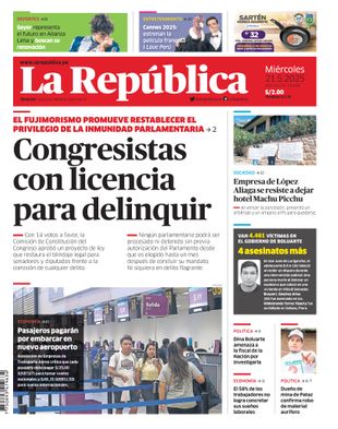 Edición Impresa - La Republica | Lima - Miercoles 21 de Mayo del 2025