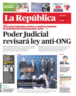 Edición Impresa - La Republica | Lima - Martes 03 de Junio del 2025