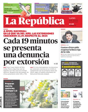 Edición Impresa - La Republica | Lima - Lunes 09 de Junio del 2025