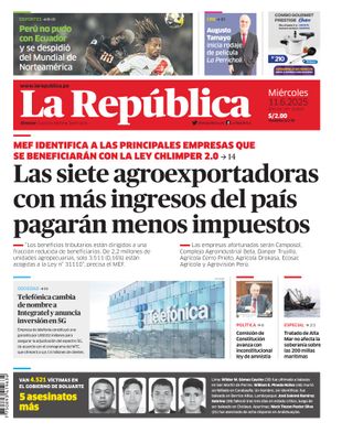 Edición Impresa - La Republica | Lima - Miercoles 11 de Junio del 2025