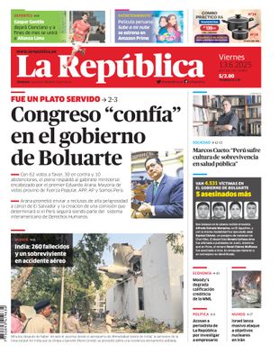 Edición Impresa - La Republica | Lima - Viernes 13 de Junio del 2025