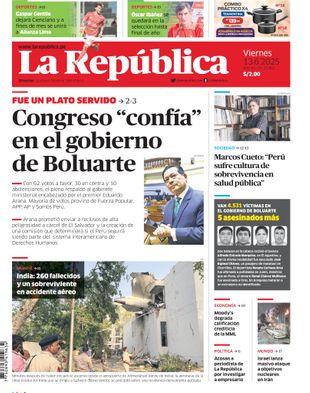 Edición Impresa - La Republica | Sur - Viernes 13 de Junio del 2025