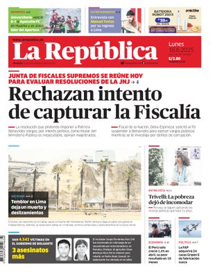 Edición Impresa - La Republica | Lima - Lunes 16 de Junio del 2025