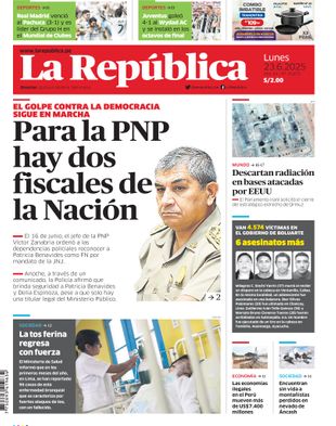 Edición Impresa - La Republica | Sur - Lunes 23 de Junio del 2025