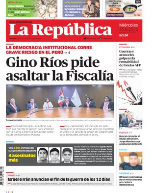 Edición Impresa - La Republica | Sur - Miercoles 25 de Junio del 2025