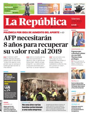 Edición Impresa - La Republica | Lima - Viernes 27 de Junio del 2025