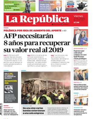 Edición Impresa - La Republica | Norte - Viernes 27 de Junio del 2025