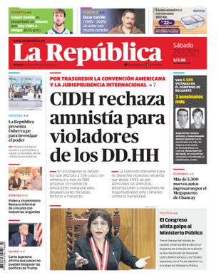 Edición Impresa - La Republica | Lima - Sabado 28 de Junio del 2025