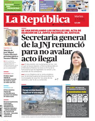 Edición Impresa - La Republica | Norte - Martes 01 de Julio del 2025