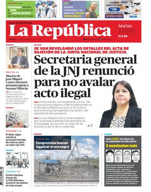 Edición Impresa - La Republica | Sur - Martes 01 de Julio del 2025