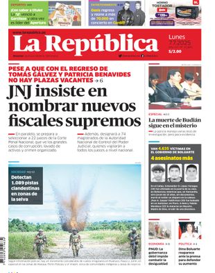 Edición Impresa - La Republica | Sur - Lunes 07 de Julio del 2025