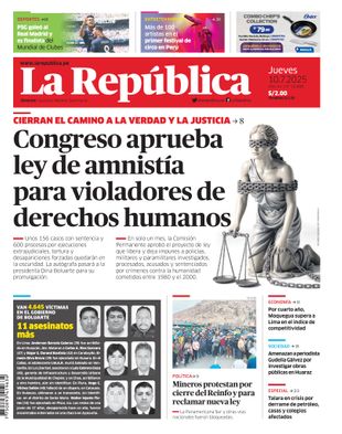 Edición Impresa - La Republica | Lima - Jueves 10 de Julio del 2025