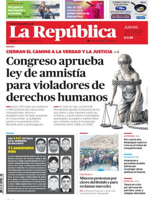 Edición Impresa - La Republica | Sur - Jueves 10 de Julio del 2025