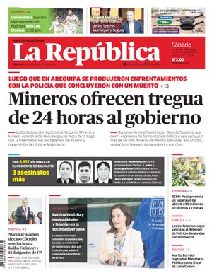 Edición Impresa - La Republica | Lima - Sabado 12 de Julio del 2025